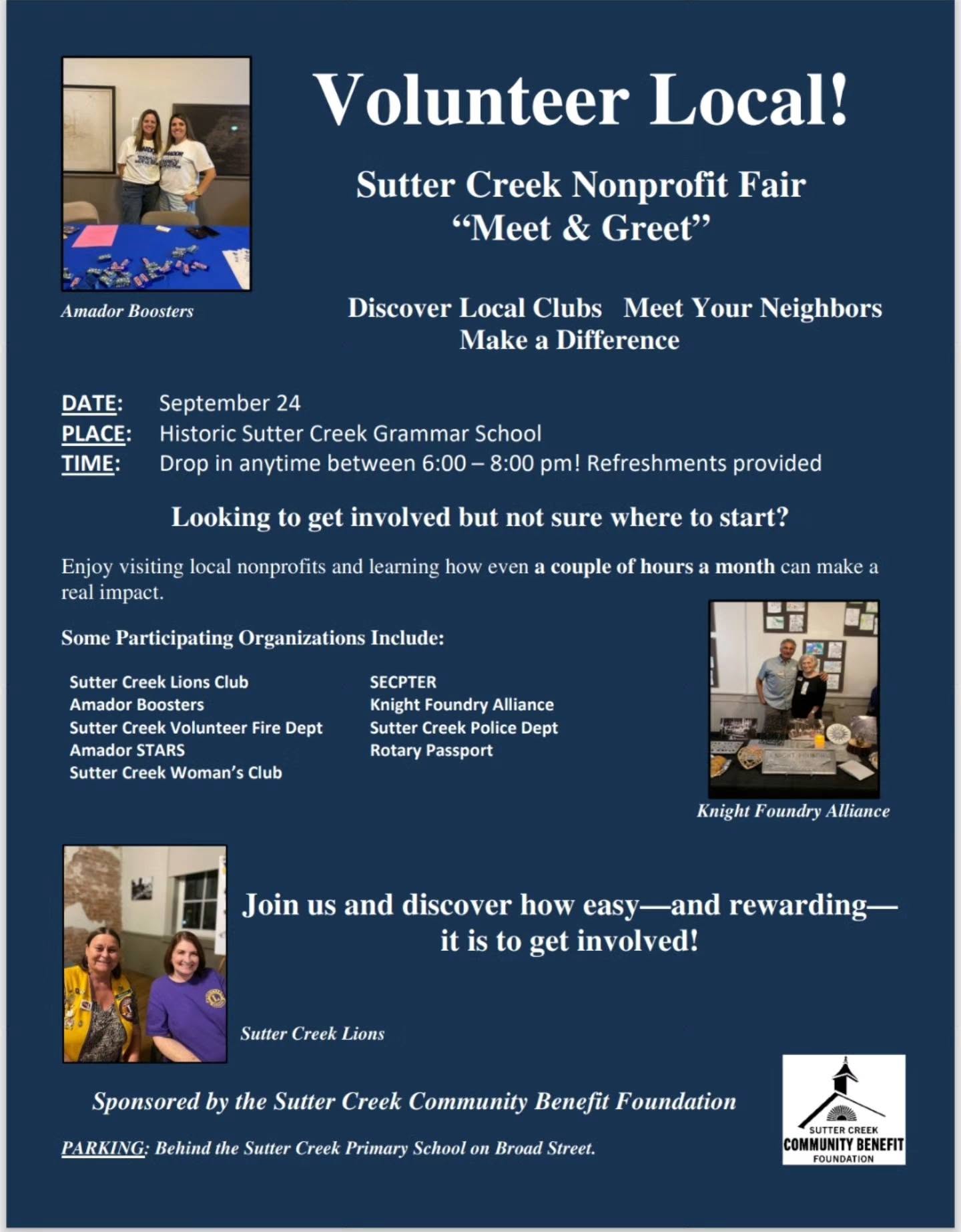 sutter creek nonprofit fair september 24 2026